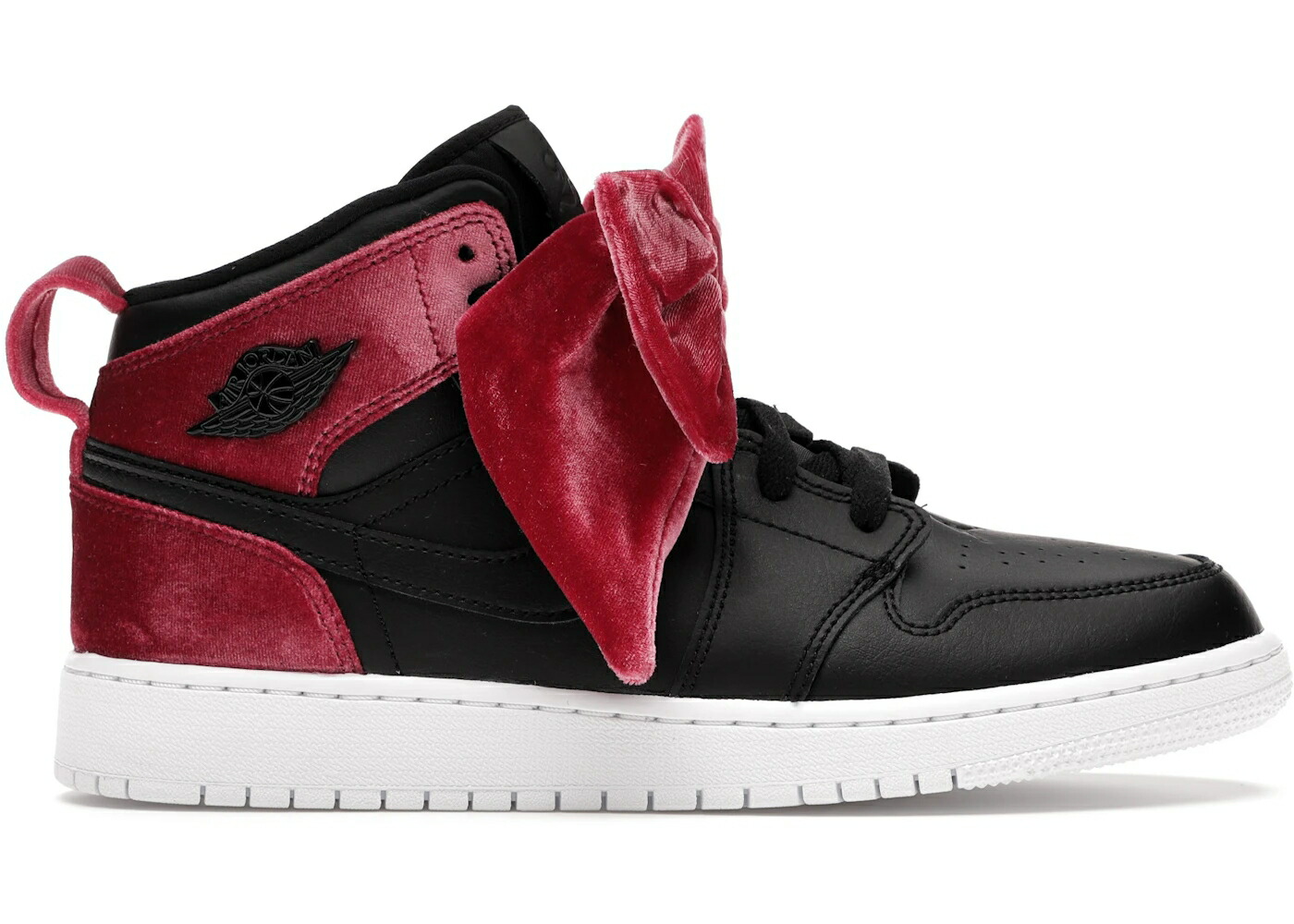 ナイキ ジョーダン ミッド 黒いこと 黒いこと 赤 赤いこと 御坊っちゃん キッズ JORDAN 1 MID BOW BLACK NOBLE RED (GS) / BLACK BLACK NOBLE RED もの言う花 マタニティ スニーカー キッズファッション-スニーカー-靴