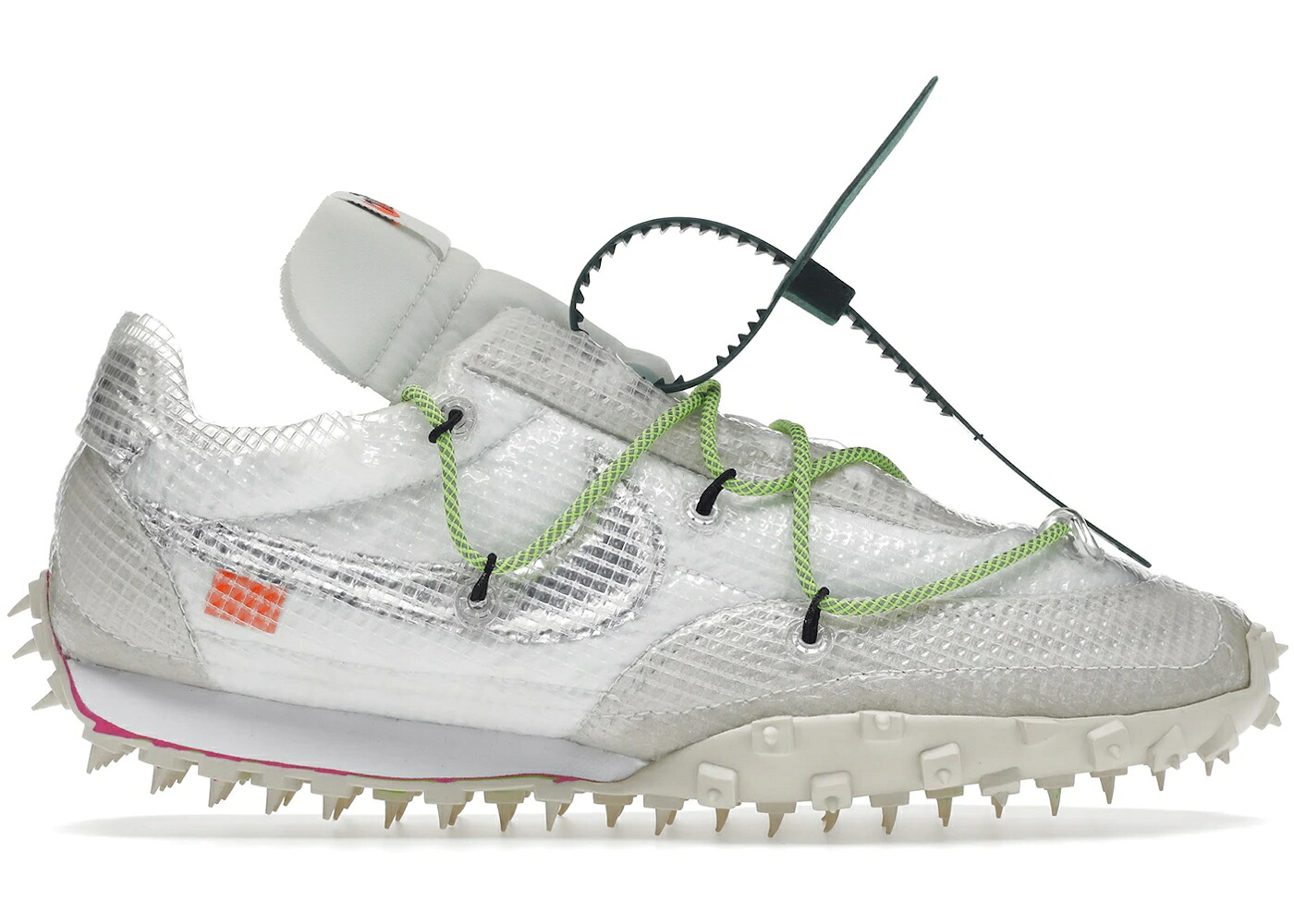 ナイキ ワッフル オフホワイト 白色 ホワイト 緑 グリーン 黒色 ブラック WOMEN'S スニーカー レディース NIKE WAFFLE RACER OFF-WHITE WHITE (WOMEN'S) / WHITE ELECTRIC GREEN BLACK|スニケス