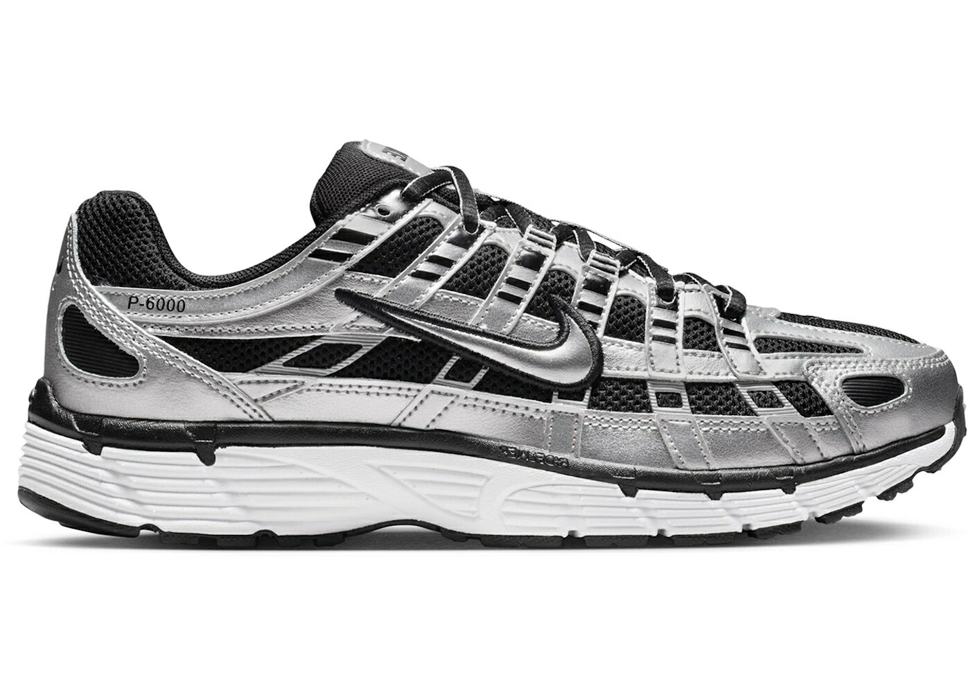 ナイキ 銀色 シルバー 黒色 ブラック 白色 ホワイト WOMEN スニーカー レディース NIKE P-6000 METALLIC SILVER BLACK WHITE (WOMEN) / METALLIC SILVER BLACK WHITE