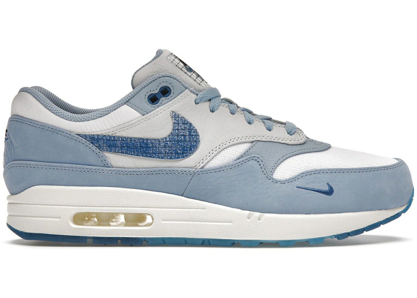 ナイキ マックス プレミアム 白色 ホワイト 青色 ブルー エアマックス スニーカー メンズ NIKE AIR MAX 1 PREMIUM BLUEPRINT / WHITE DARK MARINA BLUE LECHE