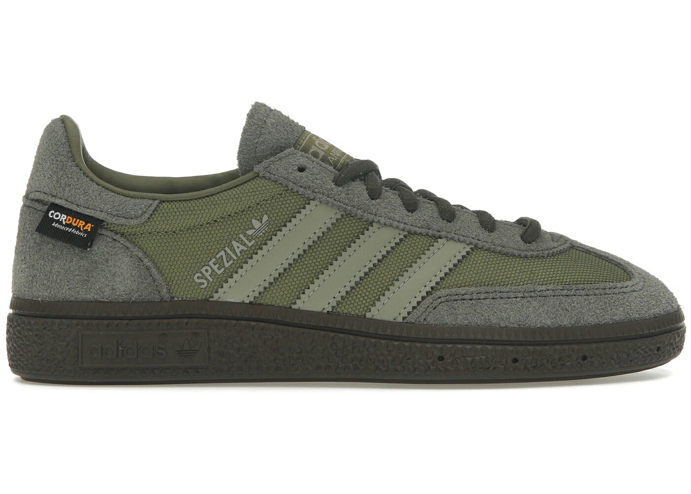 アディダス ハンドボール スペシアル オリーブ 銀色 シルバー シャドー シャドウ スニーカー メンズ ADIDAS HANDBALL SPEZIAL CORDURA FOCUS OLIVE / FOCUS OLIVE SILVER PEBBLE SHADOW