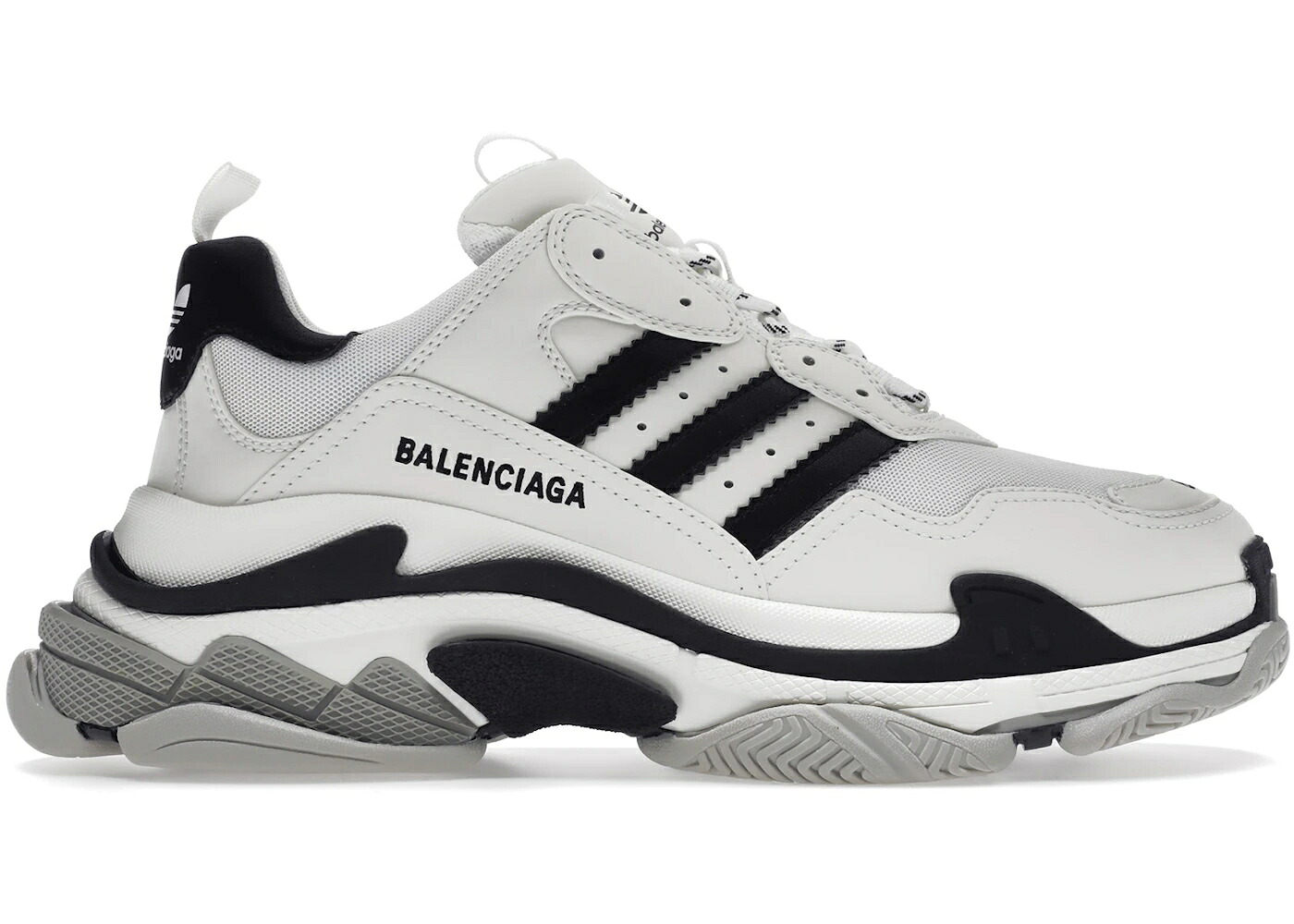 バレンシアガ アディダス 白いこと 白いこと 黒いこと 黒いこと 中核グループ スニーカー メンズ BALENCIAGA TRIPLE S ADIDAS WHITE BLACK / FOOTWEAR WHITE CORE BLACK