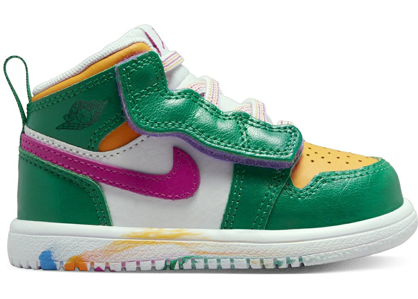 ナイキ ジョーダン ミッド 白いこと 白いこと ゴールド さくら色 お坊っちゃん キッズ JORDAN 1 MID ALT MALACHITE WHITE UNIVERSITY GOLD ACTIVE PINK (TD) / MALACHITE WHITE UNIVERSITY GOLD