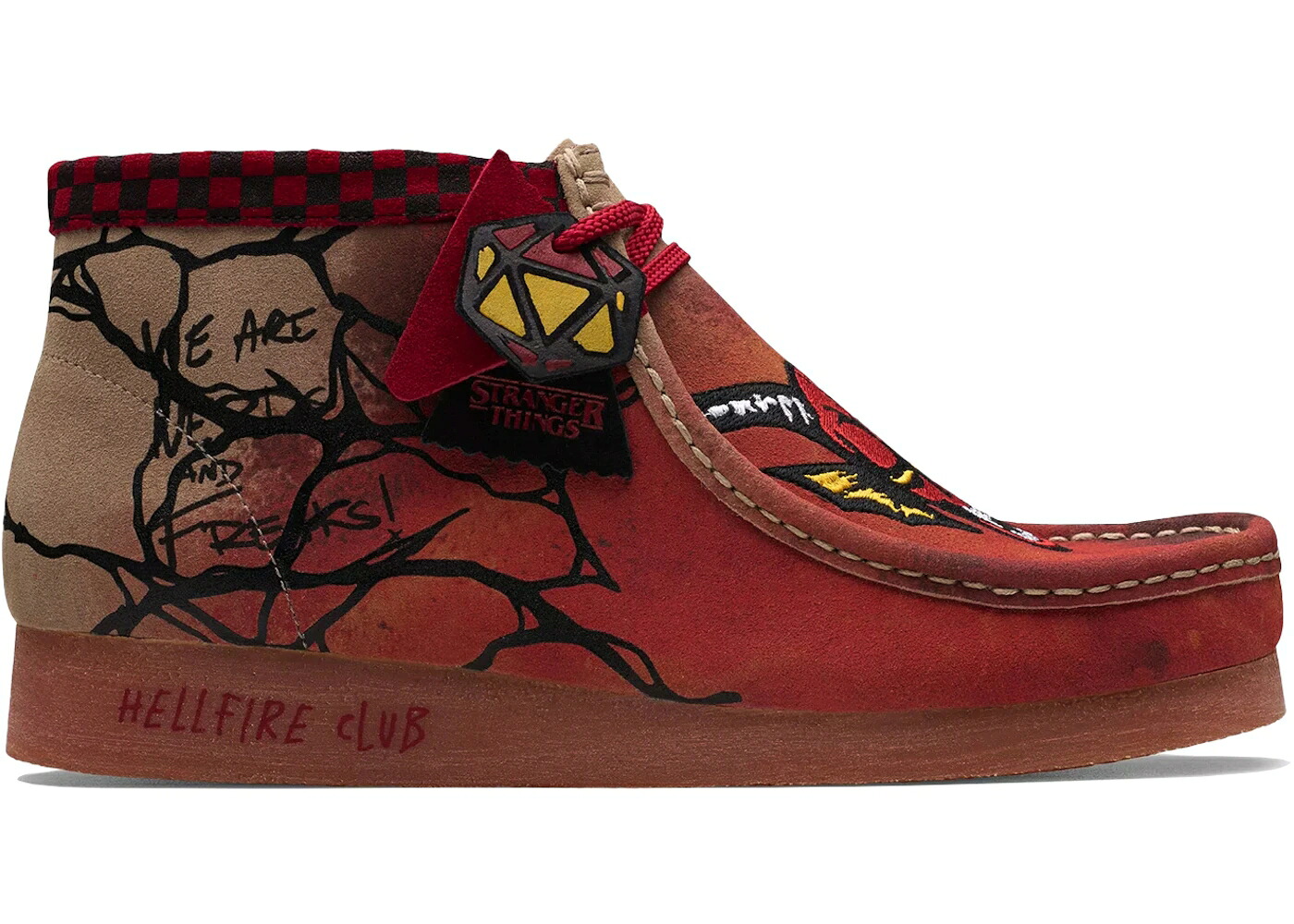 クラークス オリジナルス ダウン 砂色 サンド スニーカー メンズ CLARKS ORIGINALS WALLABEE EVO STRANGER THINGS THE UPSIDE DOWN / DARK SAND INTEREST|スニケス