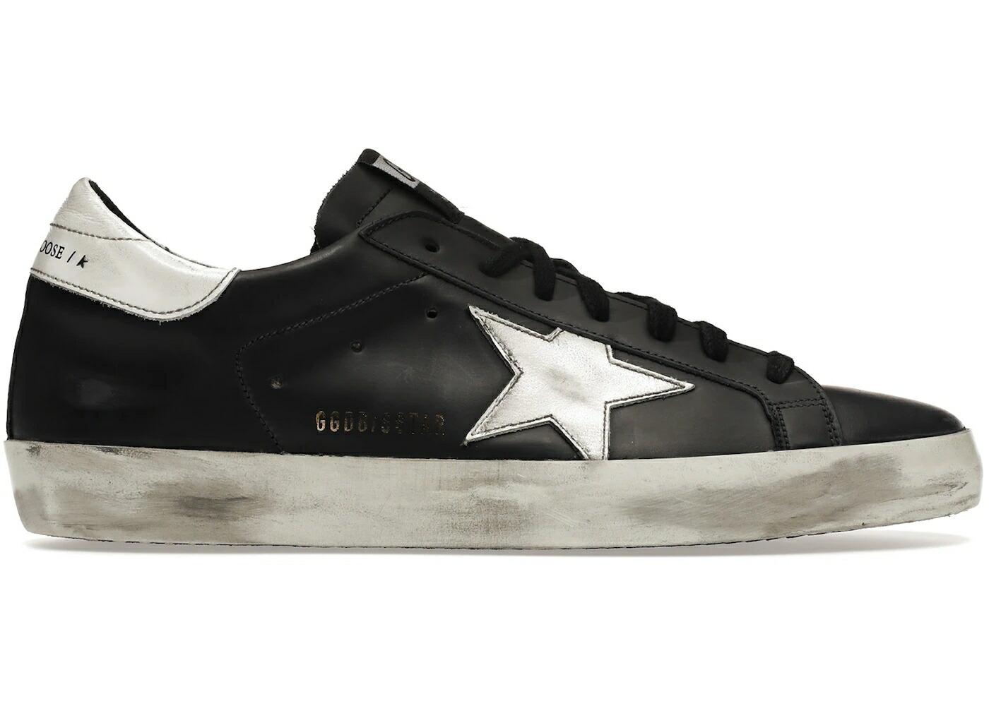 ゴールデングース 黒色 ブラック 白色 ホワイト レザー スニーカー メンズ GOLDEN GOOSE GOLDEN GOOSE SUPER-STAR BLACK WHITE LEATHER / BLACK WHITE