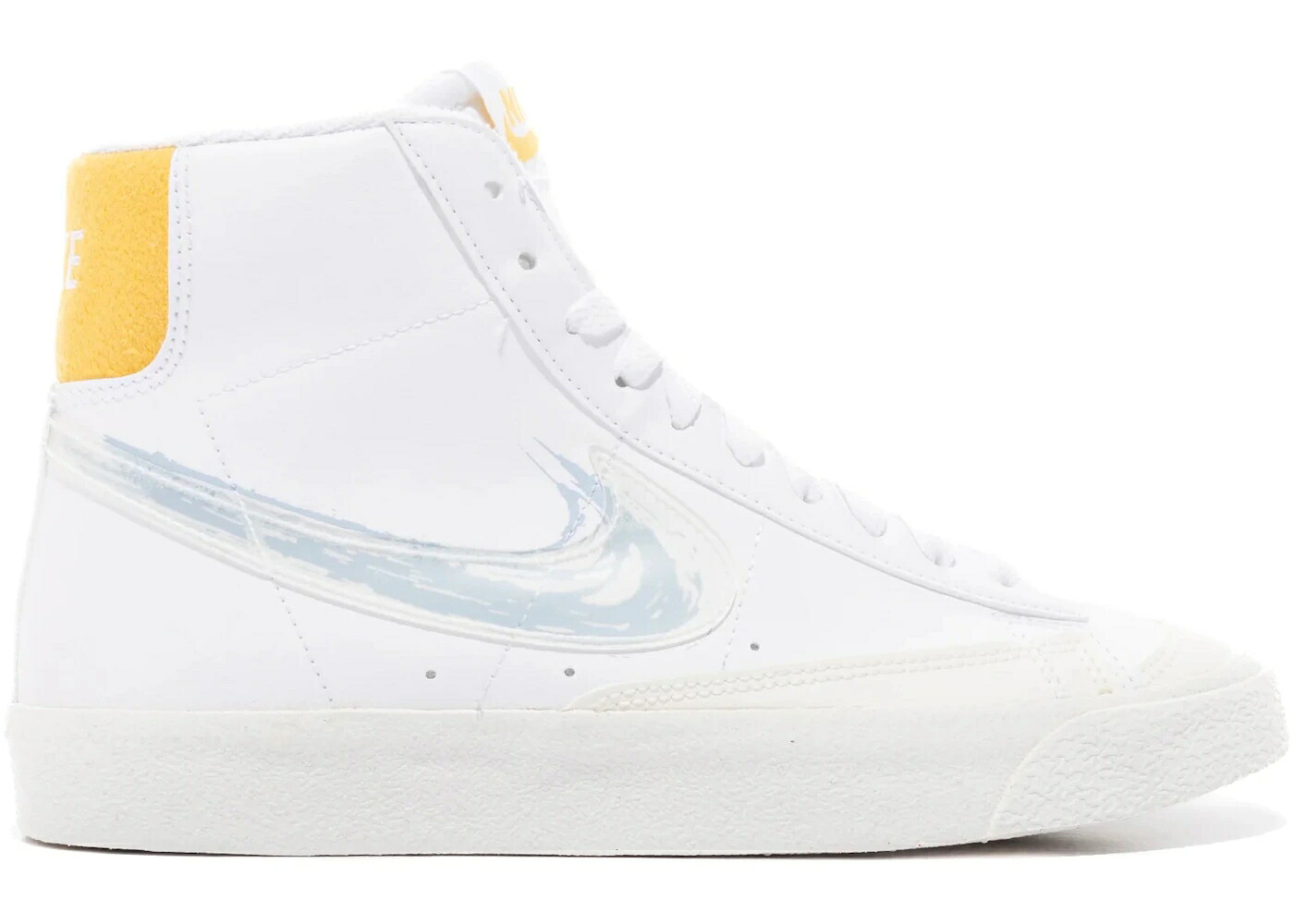 ナイキ ブレイザー ミッド スウッシュ スウォッシュ 白いこと 白いこと お坊っちゃん キッズ NIKE BLAZER MID 77 PAINTED SWOOSH (GS) / WHITE ROYAL TINT SOLAR FLARE もの言う花 マタニティ スニーカー