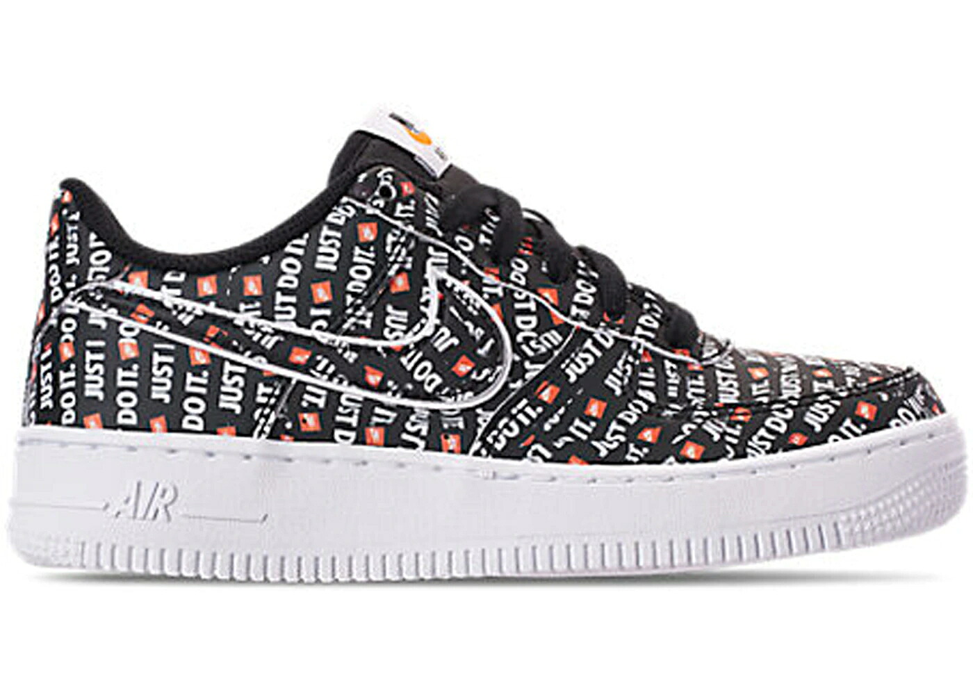 ナイキ 黒いこと 黒いこと 橙 オレンジ色 白いこと 白いこと 空軍 お坊っちゃん キッズ NIKE AIR FORCE 1 LOW JUST DO IT PACK BLACK (GS) / BLACK TOTAL ORANGE WHITE もの言う花 マタニティ スニーカー
