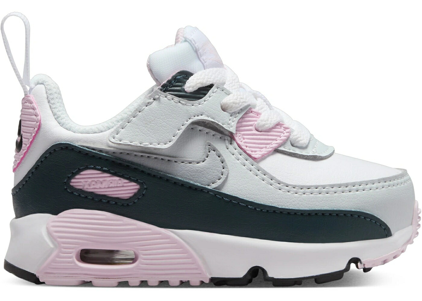 ナイキ マックス 白色 ホワイト ピンク 紺色 ネイビー 灰色 グレー エアマックス ジュニア キッズ NIKE AIR MAX 90 EASYON WHITE PINK FOAM ARMORY NAVY WOLF GREY (I) / WHITE PINK FOAM ARMORY NAVY WOLF ベビー マ