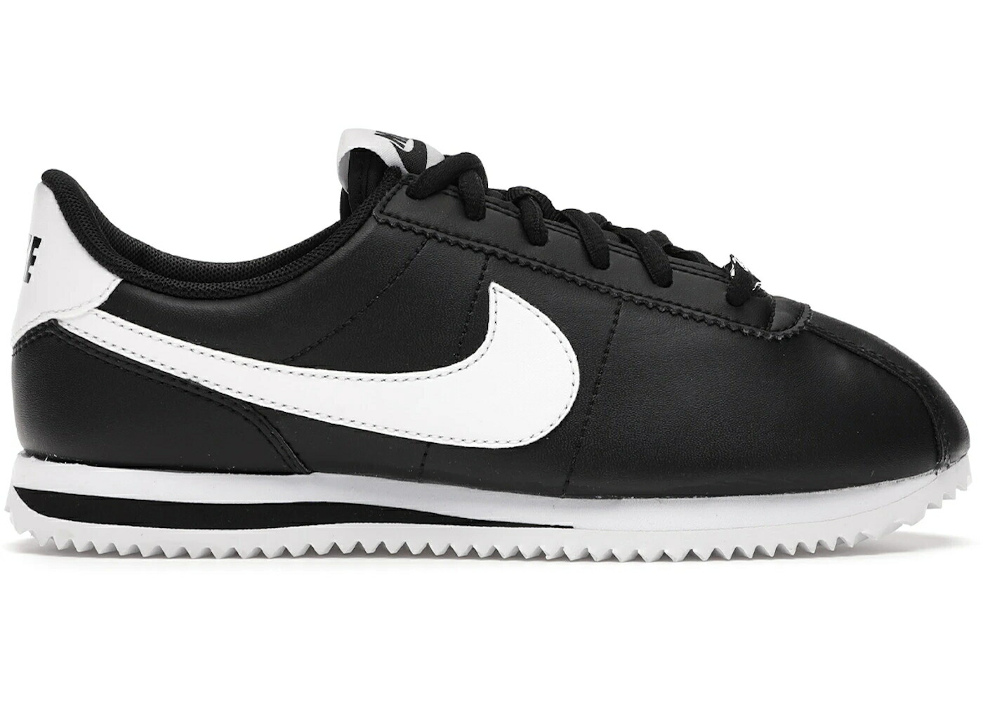 ナイキ コルテッツ レザー 黒色 ブラック 白色 ホワイト ジュニア キッズ NIKE CORTEZ BASIC LEATHER BLACK WHITE (GS) / BLACK WHITE ベビー マタニティ スニーカー