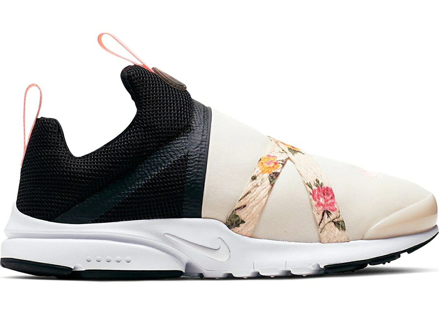ナイキ プレスト ビンテージ ヴィンテージ 黒色 ブラック ピンク アイボリー 白色 ホワイト ジュニア キッズ NIKE PRESTO EXTREME VINTAGE FLORAL (GS) / BLACK PINK TINT PALE IVORY WHITE ベビー マタニティ｜スニケス