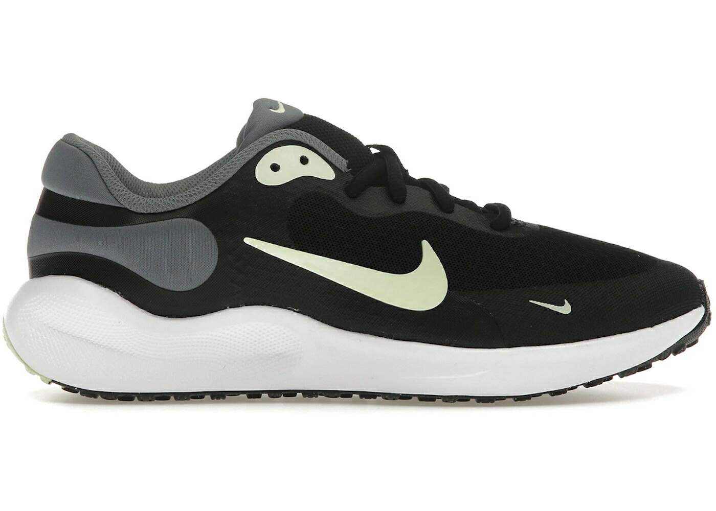 ナイキ レボリューション 黒色 ブラック 灰色 グレー 白色 ホワイト ジュニア キッズ NIKE REVOLUTION 7 BLACK SMOKE GREY WHITE BARELY VOLT (GS) / BLACK SMOKE GREY WHITE BARELY ベビー マタニティ スニーカー