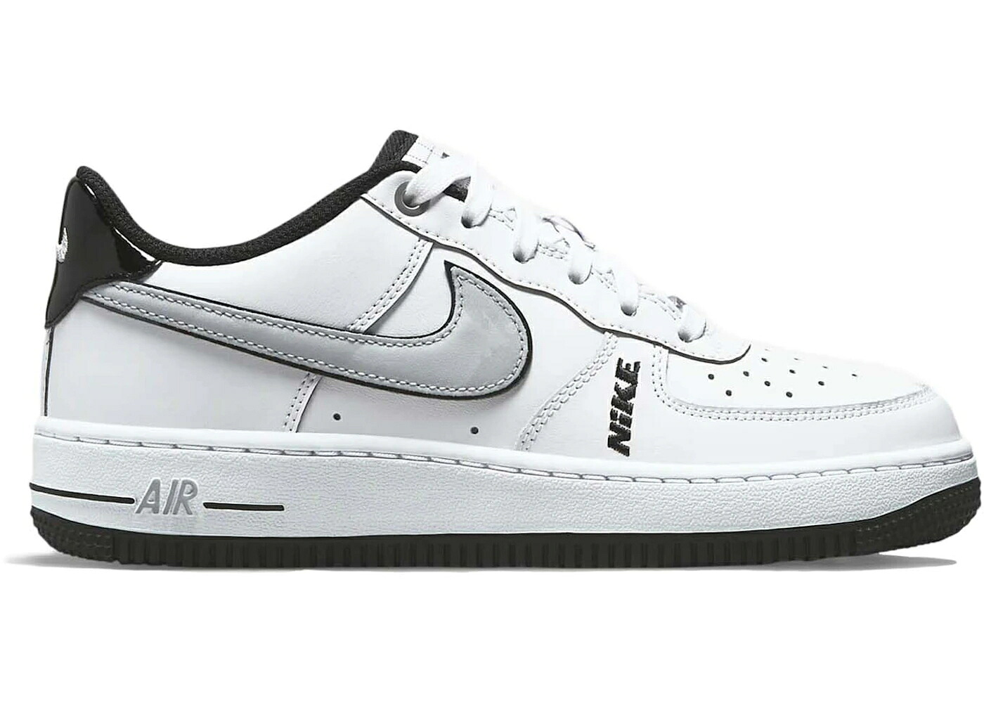 ナイキ 白色 ホワイト 灰色 グレー 黒色 ブラック エアフォース ジュニア キッズ NIKE AIR FORCE 1 LOW LV8 WHITE WOLF GREY BLACK (GS) / WHITE BLACK WOLF GREY WHITE ベビー マタニティ スニーカー|スニケス