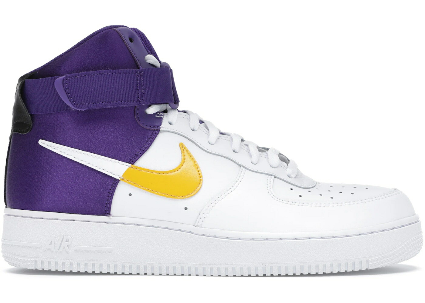 ナイキ ハイ レイカーズ 白色 ホワイト 黄色 イエロー 紫 パープル エアフォース 07 スニーカー メンズ NIKE AIR FORCE 1 HIGH LV8 NBA LAKERS / WHITE YELLOW PURPLE