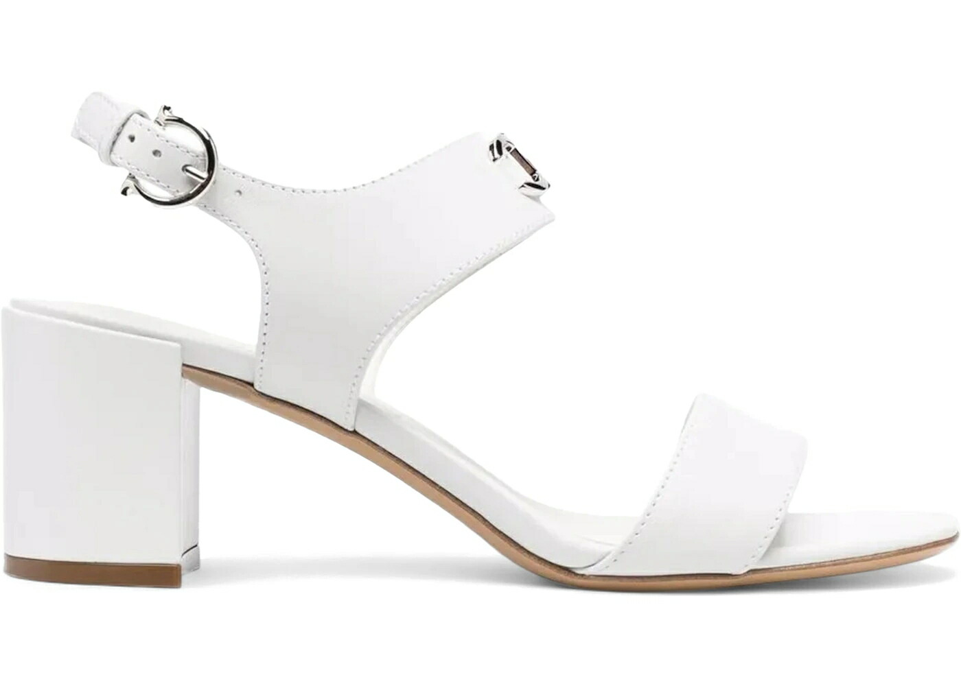 サンダル 白色 ホワイト WOMEN スニーカー レディース FERRAGAMO 55MM GANCINI LOGO-PLAQUE SANDALS WHITE (WOMEN) /