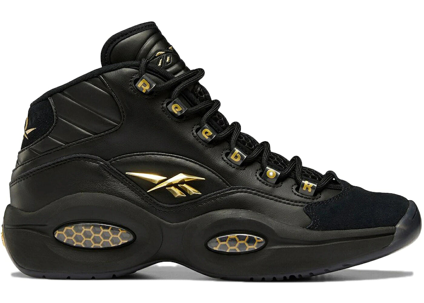 リーボック クエスチョン ミッド 黒色 ブラック ゴールド クエスチョンミッド スニーカー メンズ REEBOK QUESTION MID BLACK GOLD / BLACK BLACK GOLD METALLIC|スニケス