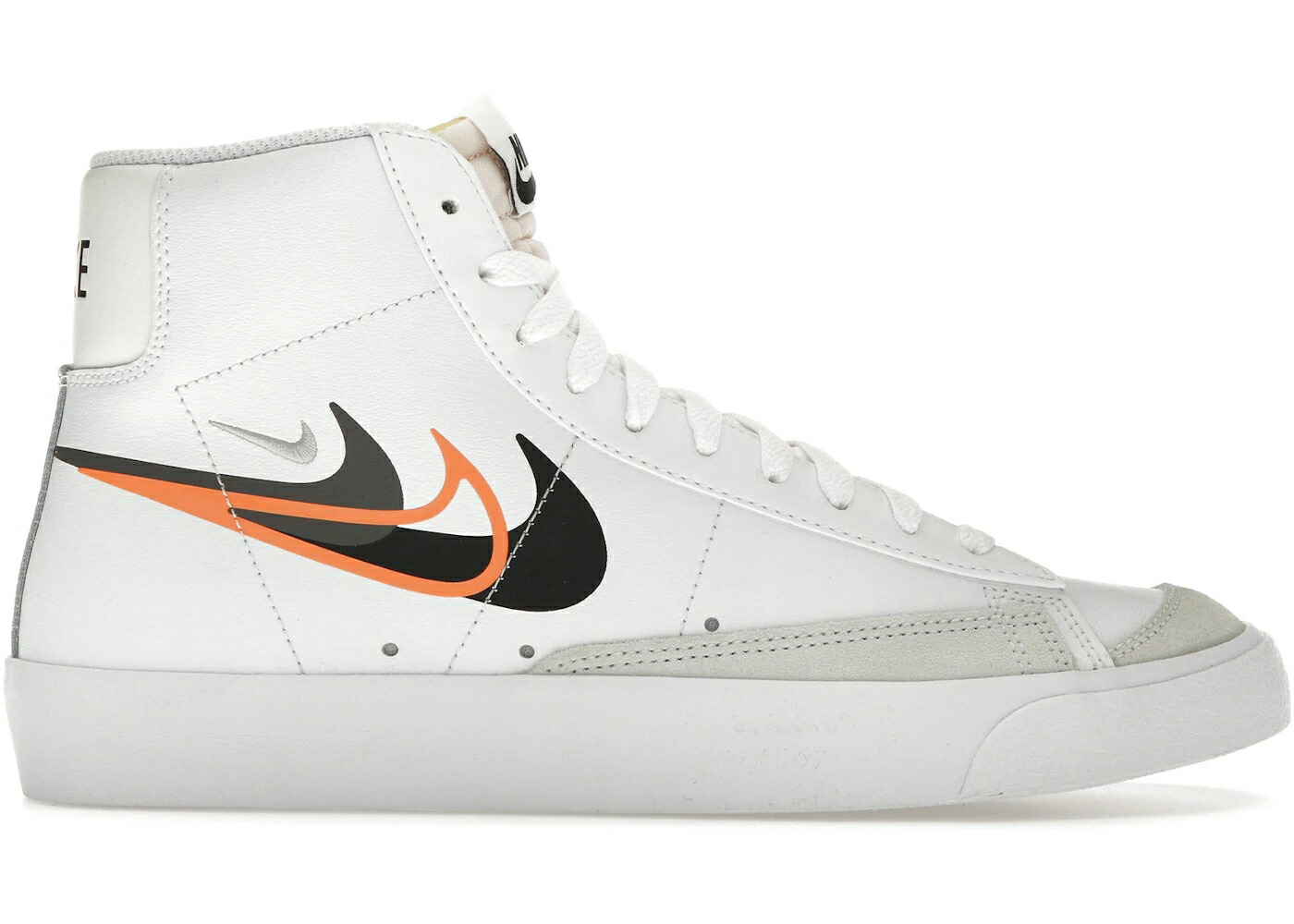 ナイキ ブレイザー ミッド 白色 ホワイト 黒色 ブラック '77 スニーカー メンズ NIKE BLAZER MID MULTI-SWOOSH BRIGHT MANDARIN / WHITE BLACK BRIGHT MANDARIN