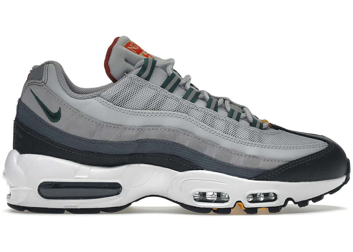 ナイキ マックス 純然たる プラチナム 緑 緑であること ゴールド エア湖マックス スニーカー メンズ NIKE AIR MAX 95 PURE PLATINUM GORGE GREEN / PURE PLATINUM UNIVERSITY GOLD