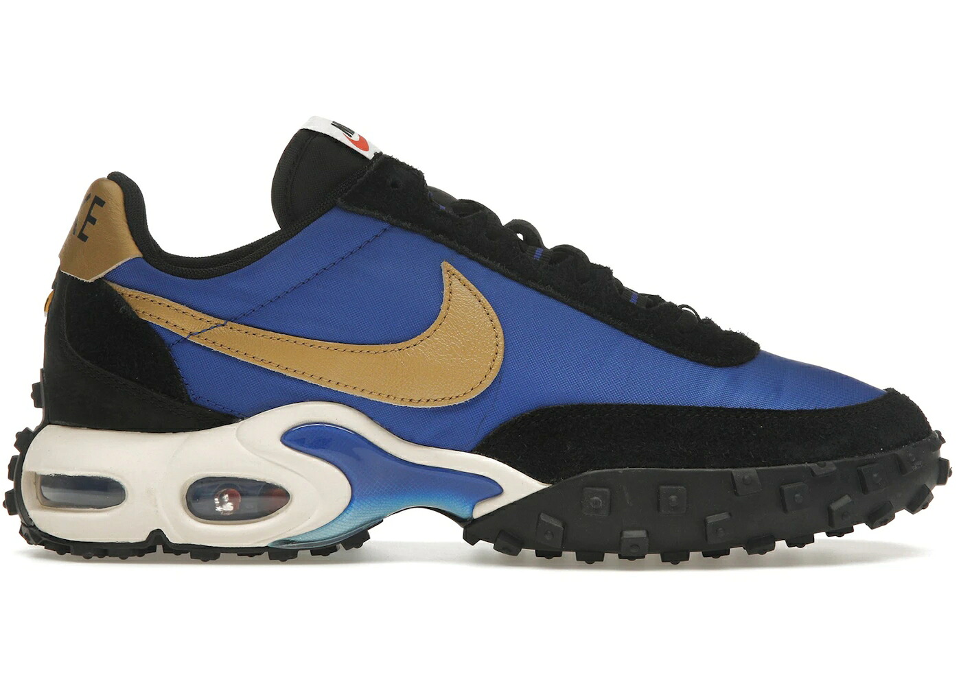 ナイキ マックス ワッフル 青色 ブルー ゴールド 黒色 ブラック エアマックス スニーカー メンズ NIKE AIR MAX WAFFLE RACER SP HYPER BLUE METALLIC GOLD / HYPER BLUE METALLIC GOLD BLACK