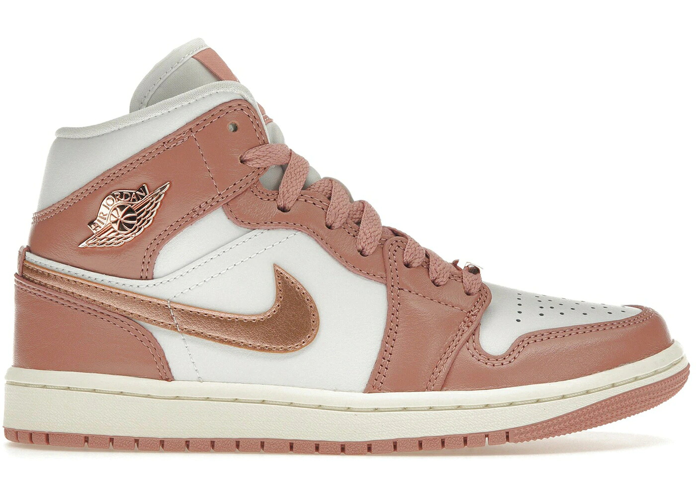 ナイキ ジョーダン ミッド 赤 赤いこと 白いこと 白いこと WOMEN\u0027S スニーカー レディース JORDAN 1 MID SE RED STARDUST (WOMEN\u0027S) / RED STARDUST WHITE SAIL METALLIC