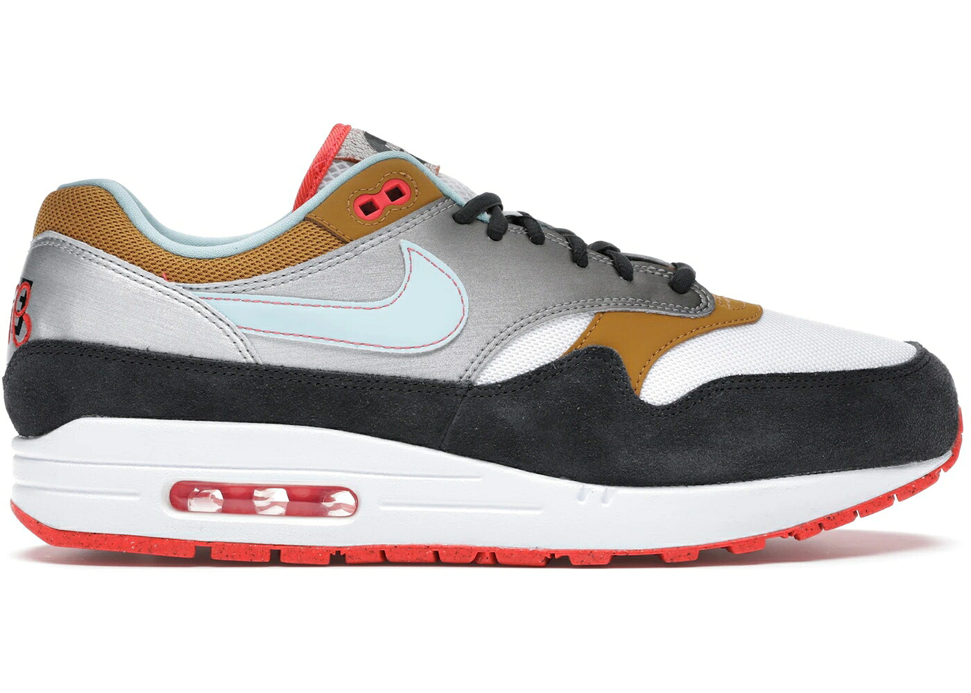 ナイキ マックス ロゴ 白色 ホワイト 灰色 グレー エアマックス スニーカー メンズ NIKE AIR MAX 1 GRAFFITI LOGO / WHITE CHUTNEY DARK SMOKE GREY|スニケス