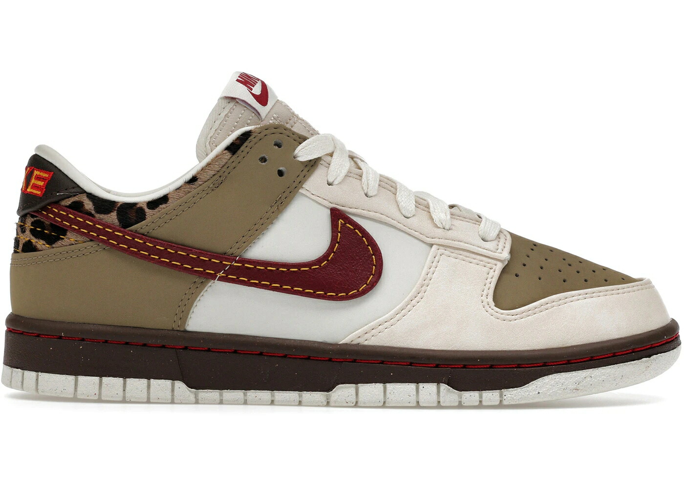 ナイキ ダンク カーキ チーム 赤 レッド パール 白色 ホワイト 茶色 ブラウン ダンクロー WOMEN スニーカー レディース NIKE DUNK LOW RETRO KHAKI TEAM RED PEARL WHITE (WOMEN) / KHAKI TEAM RED BAROQUE BROWN