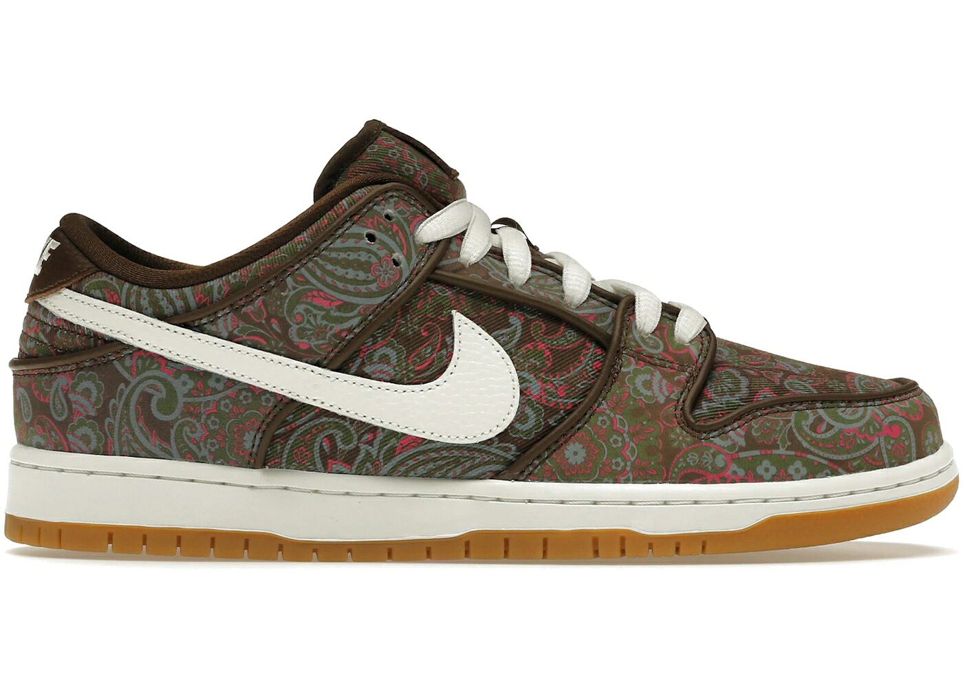 ナイキ エスビー ダンク プロ 茶色 ブラウン 白色 ホワイト ダンクロー スニーカー メンズ NIKE SB DUNK LOW PRO PAISLEY BROWN / BROWN MULI COLOR WHITE GUM