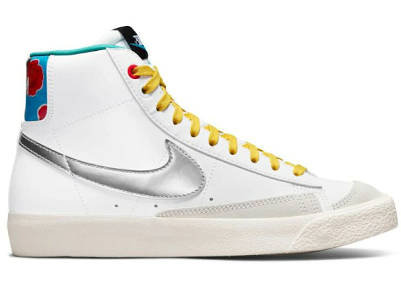 ナイキ ブレイザー ミッド 白色 ホワイト ジュニア キッズ NIKE BLAZER MID 77 WHITE VIVID SULFUR (GS) / WHITE VIVID SULFUR WASHED TEAL ベビー マタニティ スニーカー|スニケス