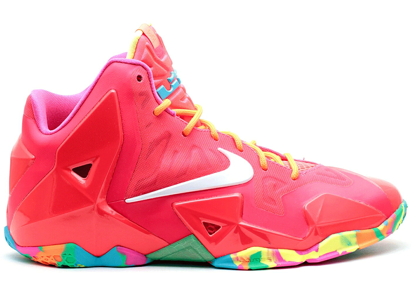 ナイキ レブロン レーザ クリムゾン 白いこと 白いこと サクラ色 お坊っちゃん キッズ NIKE LEBRON 11 FRUITY PEBBLES (GS) / LASER CRIMSON WHITE PINK FLASH もの言う花 マタニティ スニーカー