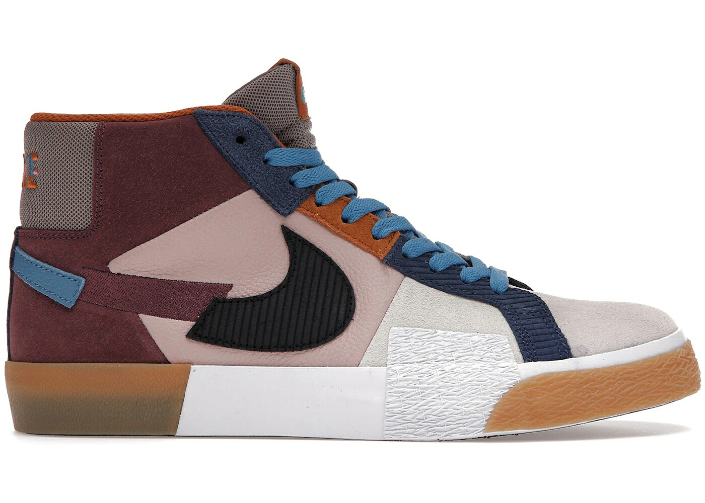 ナイキ エスビー ブレイザー ミッド 赤銅色 赤銅色 紺色 米国海軍 ベージュ スニーカー メンズ NIKE SB BLAZER MID MOSAIC BROWN / BROWN NAVY BEIGE