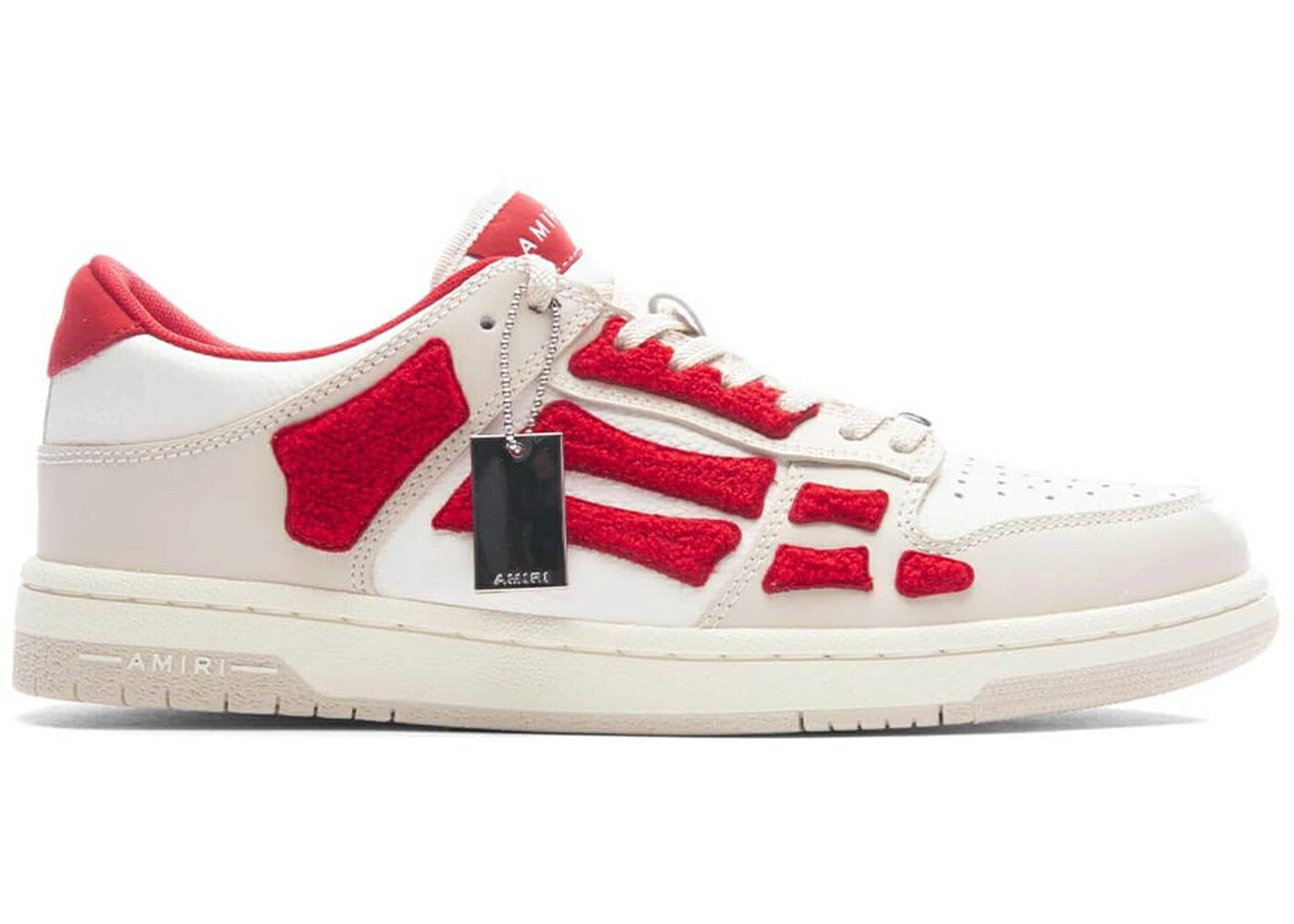 アミリ 白色 ホワイト 赤 レッド スニーカー メンズ AMIRI SKEL TOP LOW WHITE RED CHENILLE / WHITE RED