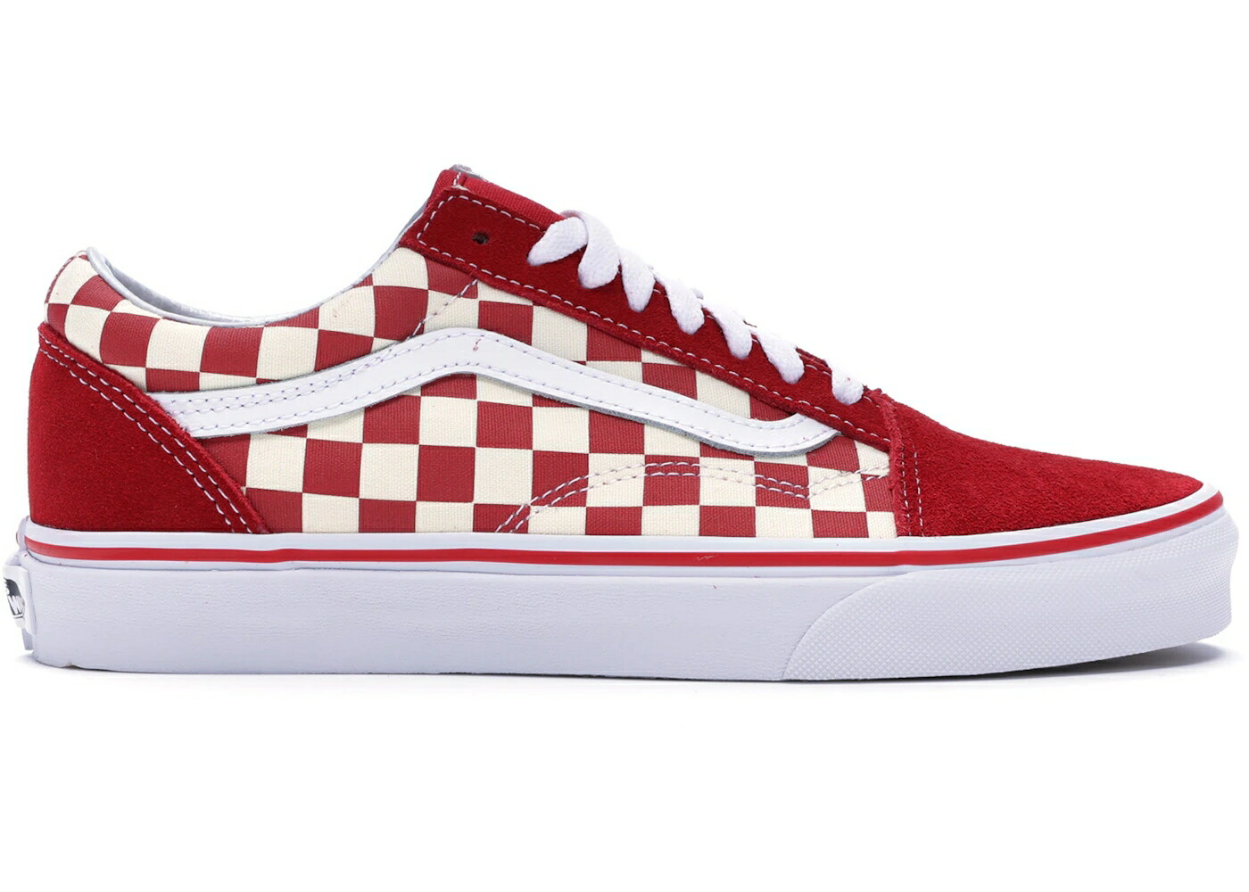 ヴァンズ バンズ 赤 赤いこと 白いこと 白いこと 年寄りの学院 スニーカー メンズ VANS OLD SKOOL CHECKERBOARD RACING RED / RACING RED WHITE