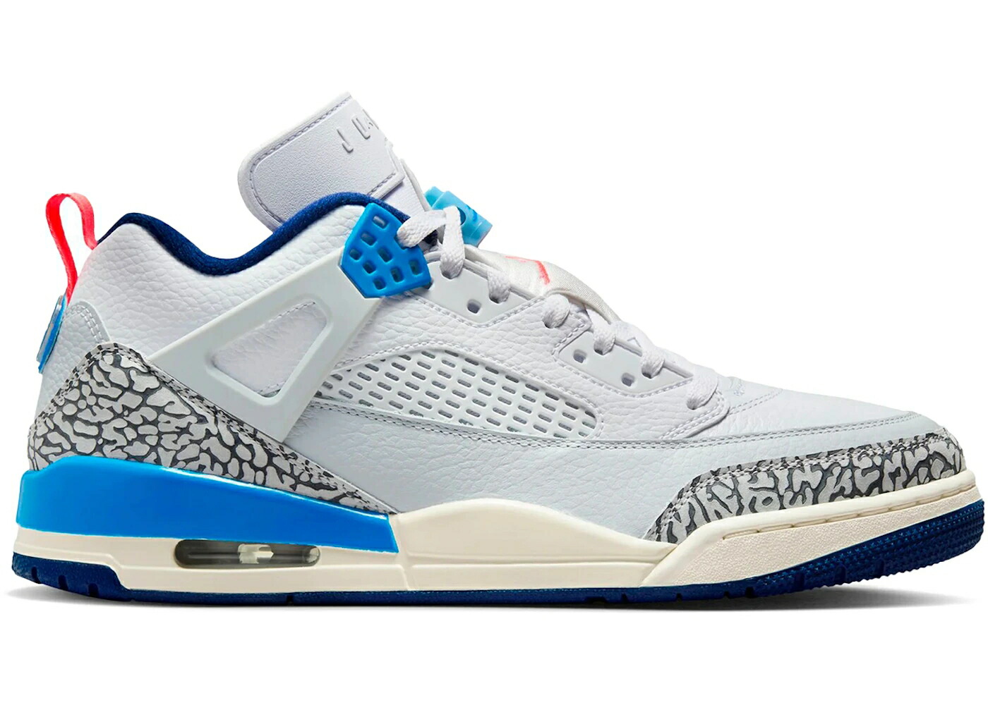 ナイキ ジョーダン 白色 ホワイト 青色 ブルー ピュア プラチナム スニーカー メンズ JORDAN SPIZIKE LOW WHITE BLUE VOID / WHITE HOT LAVA PURE PLATINUM