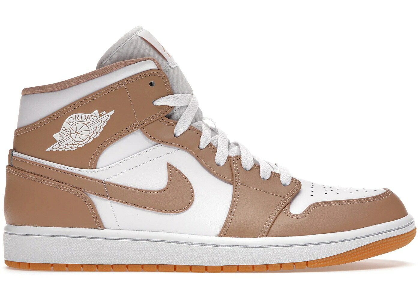 ナイキ ジョーダン ミッド 黄味がかった 黄色 白いこと 白いこと スニーカー メンズ JORDAN 1 MID TAN GUM / HEMP GUM YELLOW WHITE