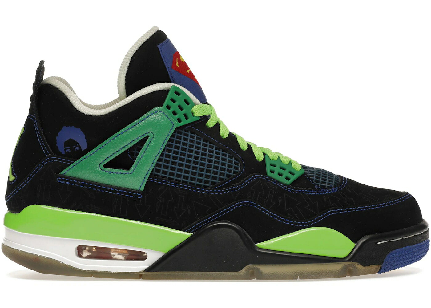 ナイキ ジョーダン 黒色 ブラック 緑 グリーン スニーカー メンズ JORDAN 4 RETRO DOERNBECHER / BLACK OLD ROYAL ELECTRIC GREEN
