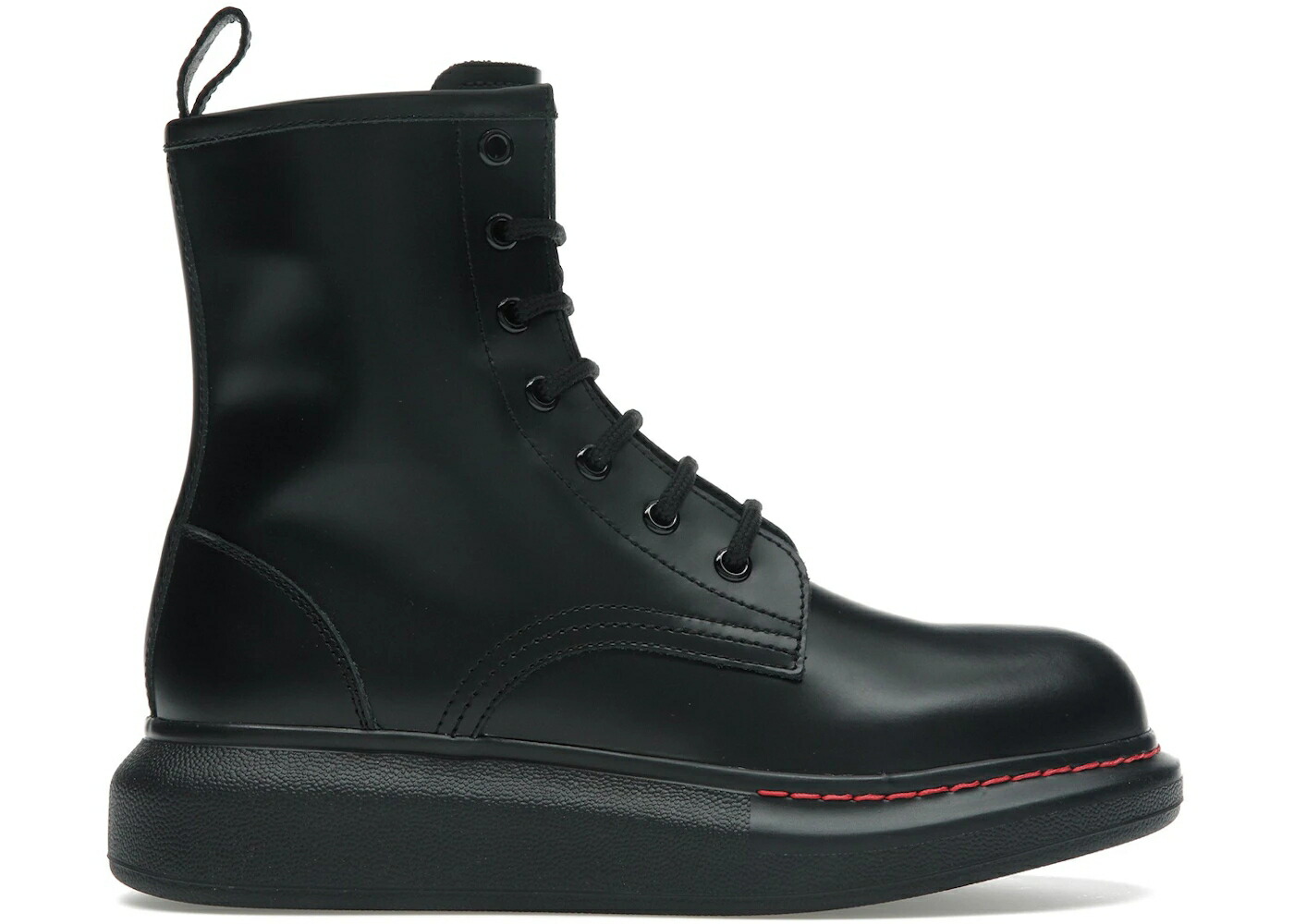 アレキサンダーマックイーン ブーツ 黒いこと 黒いこと 赤 赤いこと WOMEN\u0027S スニーカー レディース ALEXANDER MCQUEEN ALEXANDER MCQUEEN GLOSSED-LEATHER PLATFORM ANKLE BOOT BLACK RED (WOMEN\u0027S) / BLACK RED
