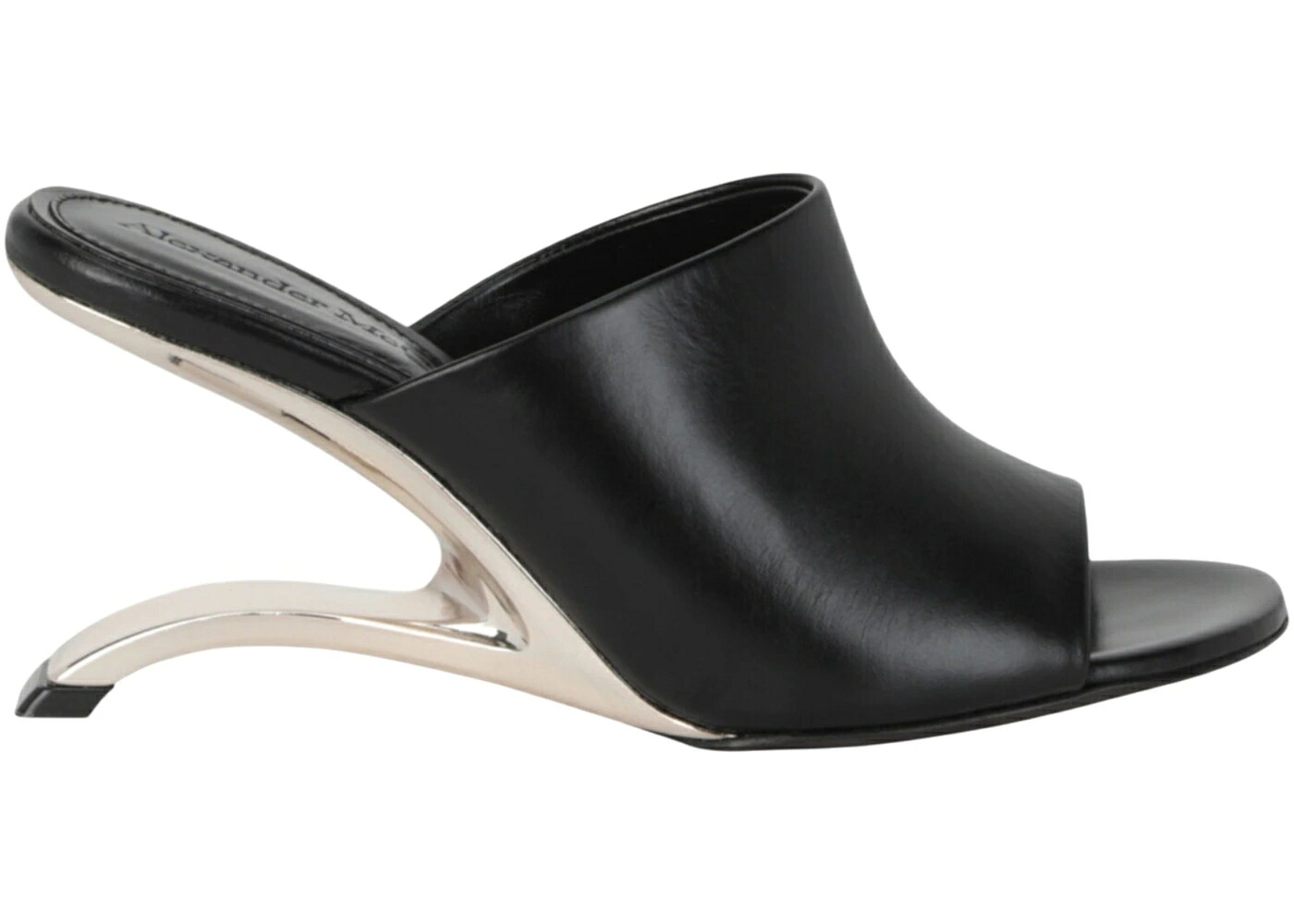 アレキサンダーマックイーン レザー 黒色 ブラック 銀色 シルバー WOMEN'S スニーカー レディース ALEXANDER MCQUEEN ALEXANDER MCQUEEN LEATHER ARC MULES BLACK SILVER (WOMEN'S) / BLACK SILVER｜スニケス