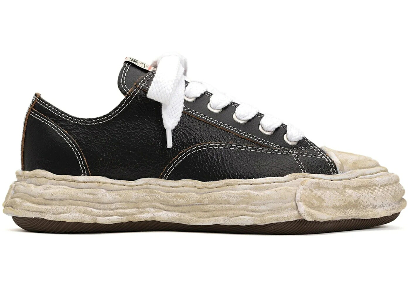 棲み家 ミハラヤスヒロ なめし革 黒いこと 黒いこと 白いこと 白いこと スニーカー メンズ MAISON MIHARA YASUHIRO MAISON MIHARA YASUHIRO PETERSON OG SOLE LEATHER LOW CRACKING BLACK WHITE / BLACK WHITE 靴-スニーカー-メンズ靴