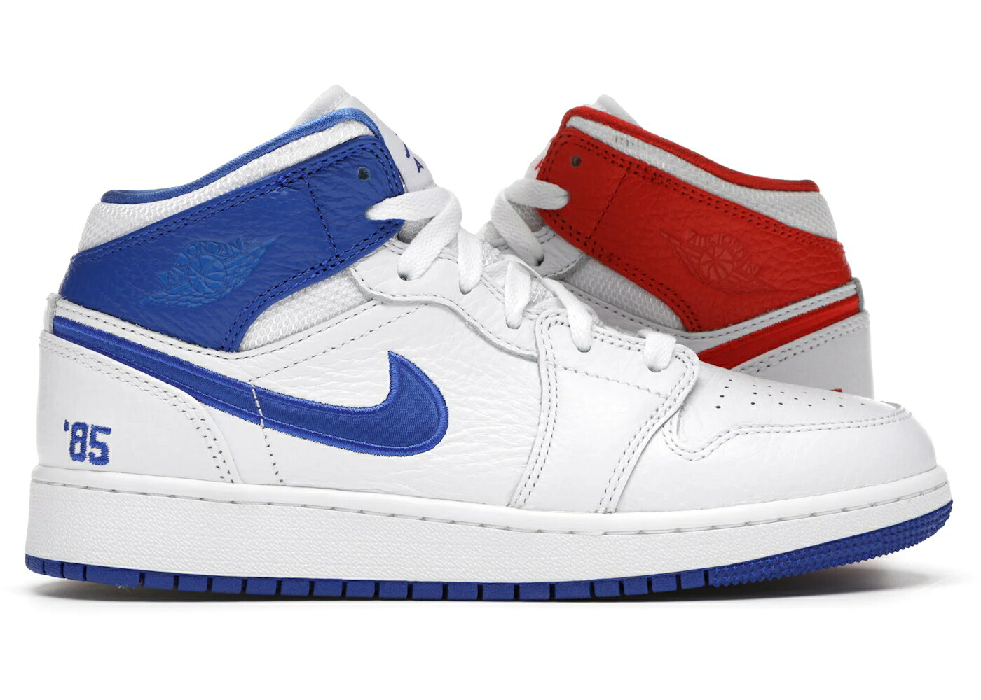 ナイキ ジョーダン ミッド 白いこと 白いこと 赤 赤いこと \u002785 御坊っちゃん キッズ JORDAN 1 MID (GS) / WHITE MULTI COLOR CHILE RED もの言う花 マタニティ スニーカー