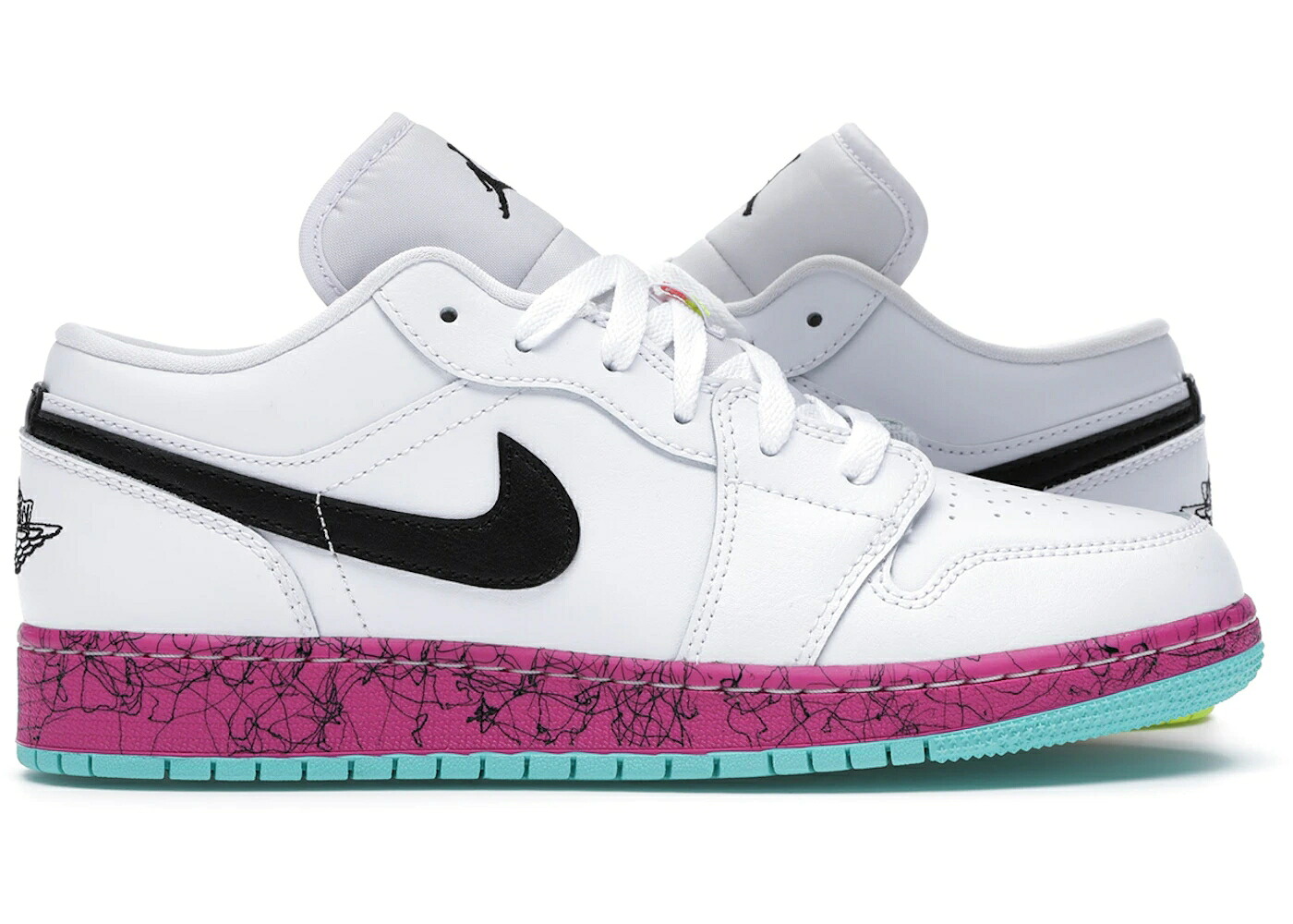 ナイキ ジョーダン 白いこと 白いこと 黒いこと 黒いこと 御坊っちゃん キッズ JORDAN 1 LOW MULTI-COLOR MIDSOLES WHITE (GS) / WHITE BLACK MULTI COLOR もの言う花 マタニティ スニーカー 靴-キッズファッション