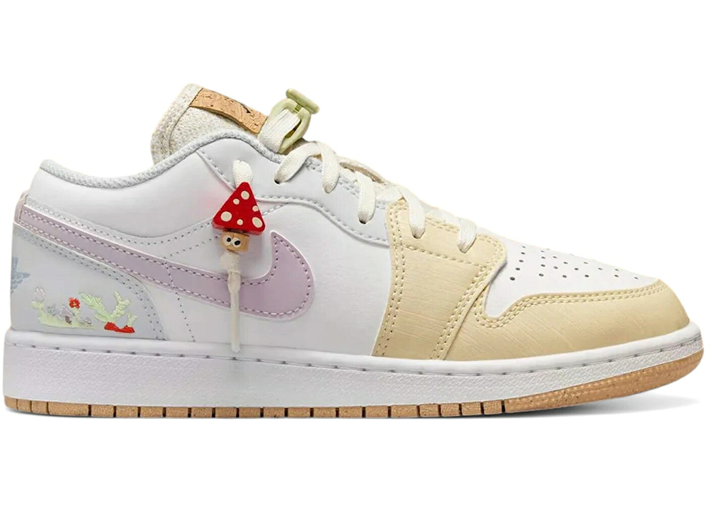 ナイキ ジョーダン ベージュ 白色 ホワイト ジュニア キッズ JORDAN 1 LOW MUSHROOM (GS) / BEIGE WHITE GUM ベビー マタニティ スニーカー｜スニケス