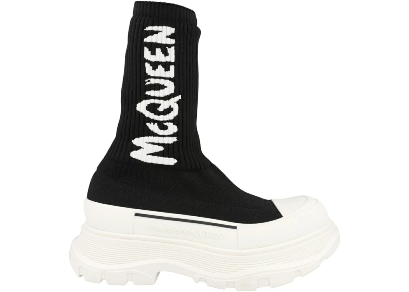 アレキサンダーマックイーン ブーツ 黒いこと 黒いこと 白いこと 白いこと WOMEN\u0027S スニーカー レディース ALEXANDER MCQUEEN ALEXANDER MCQUEEN TREAD SLICK BOOT RIBBED BLACK WHITE (WOMEN\u0027S) / BLACK WHITE