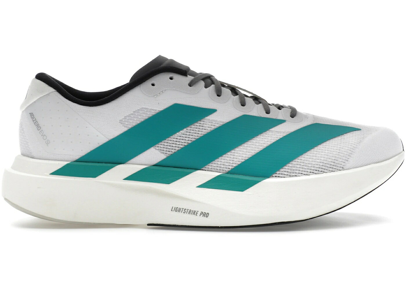 アディダス アディゼロ 白色 ホワイト ピュア 灰色 グレー スニーカー メンズ ADIDAS ADIZERO EVO SL WHITE PURE TEAL / CLOUD WHITE PURE TEAL GREY FOUR