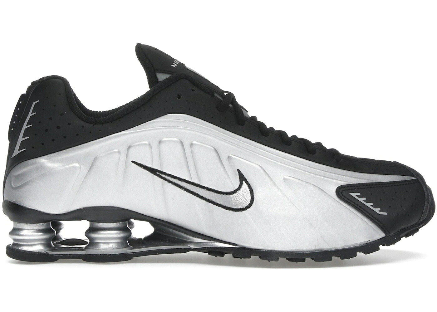 ナイキ ショックス しろがね色 しろがね色 黒いこと 黒いこと スニーカー メンズ NIKE SHOX R4 METALLIC SILVER BLACK / METALLIC SILVER BLACK METALLIC