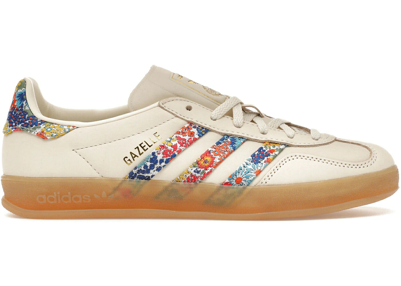 アディダス ガゼル 白いこと 白いこと ゴールド WOMEN\u0027S スニーカー レディース ADIDAS GAZELLE INDOOR LIBERTY LONDON FLORAL EMBROIDERY STRIPES (WOMEN\u0027S) / OFF WHITE GOLD METALLIC GUM