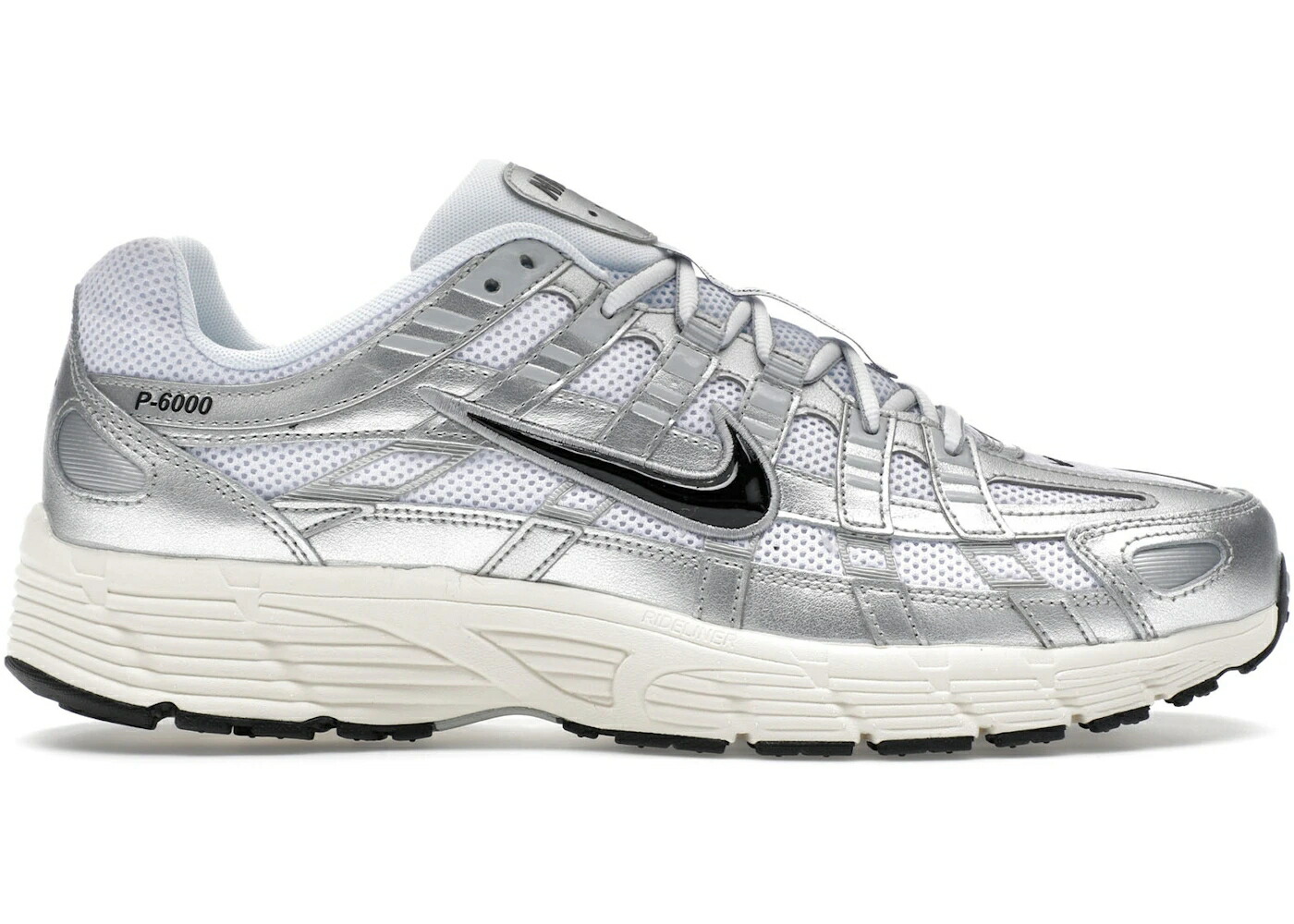 ナイキ 白色 ホワイト 銀色 シルバー 黒色 ブラック スニーカー メンズ NIKE P-6000 WHITE METALLIC SILVER FLAT BLACK / WHITE METALLIC SILVER FLAT