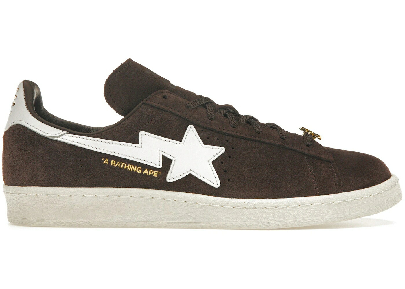 アディダス キャンパス 茶色 ブラウン 白色 ホワイト ゴールド スニーカー メンズ ADIDAS CAMPUS 80S BAPE 30TH ANNIVERSARY BROWN / BROWN CLOUD WHITE GOLD METALLIC