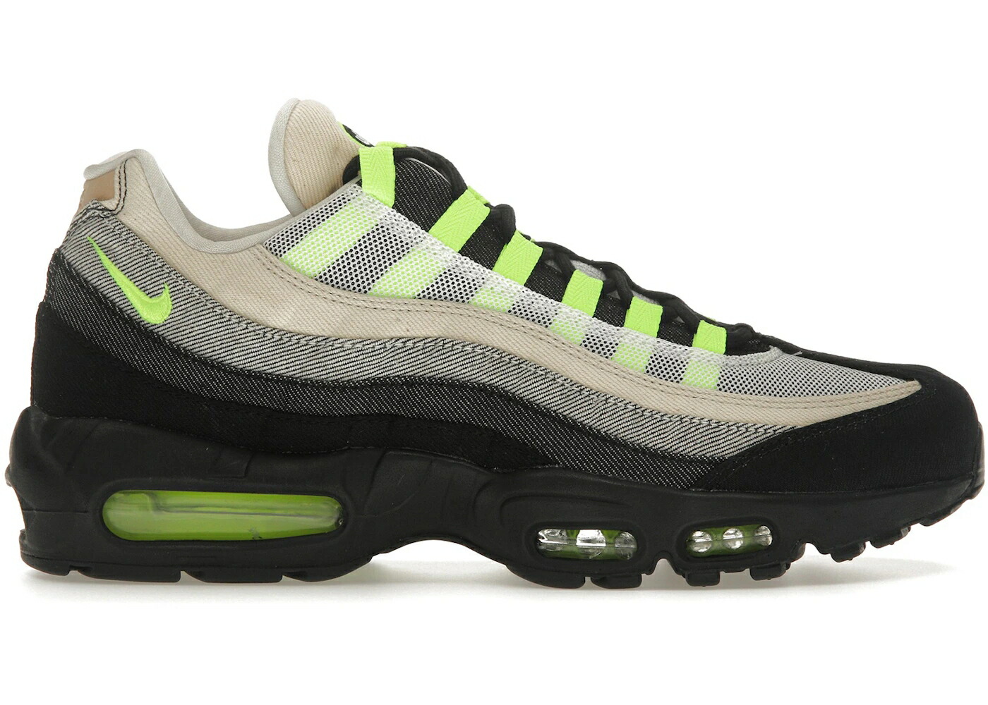 ナイキ マックス 黒色 ブラック 白色 ホワイト エアマックス スニーカー メンズ NIKE AIR MAX 95 DENHAM / BLACK VOLT SUMMIT WHITE