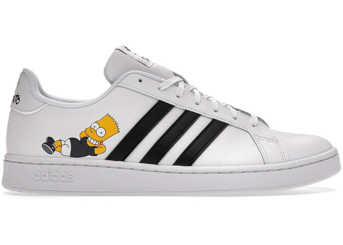 アディダス グランド コート 白色 ホワイト コア 黒色 ブラック スニーカー メンズ ADIDAS GRAND COURT THE SIMPSONS BART / CLOUD WHITE CORE BLACK CLOUD｜スニケス
