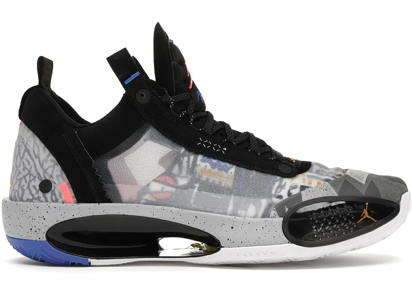 ナイキ ジョーダン 黒いこと 黒いこと レーザ 橙 オレンジ色 白いこと 白いこと スニーカー メンズ JORDAN XXXIV LOW PRINT / BLACK LASER ORANGE WHITE
