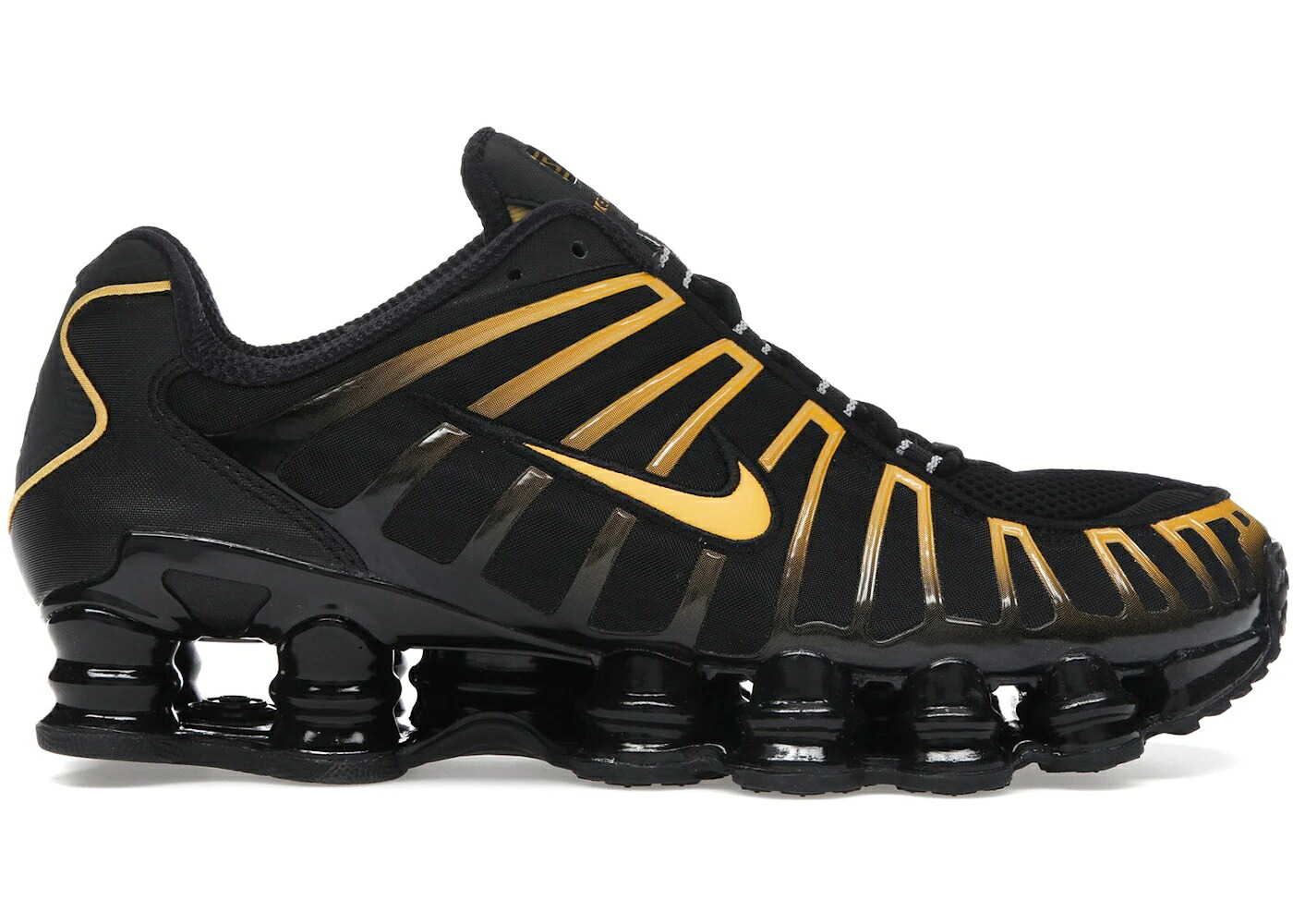ナイキ ショックス 黒色 ブラック ゴールド スニーカー メンズ NIKE SHOX TL BLACK UNIVERSITY GOLD / BLACK UNIVERSITY GOLD｜スニケス